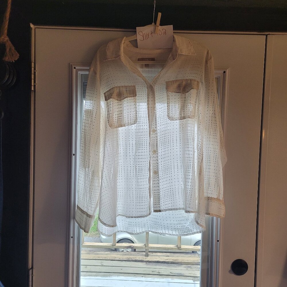 (SHIRT 102) - Women's Long Sleeve Sheer Blouse